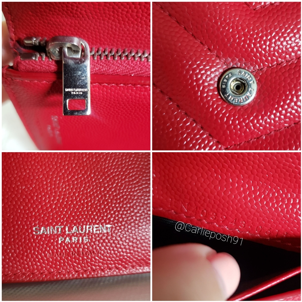 **SOLD** Authentic Pre-owned Yves Saint Laurent Grain De Poudre Compact Wallet - Picture 13 of 16